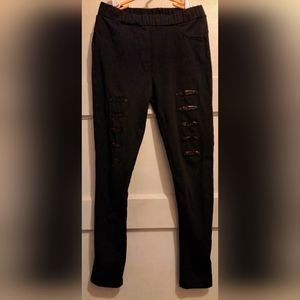 Sin City Black Leggings Girls Size 13Y Activewear neutral stretch gym pants